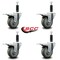 Service Caster 3.5'' Gray Poly Swivel 1'' Expanding Stem Caster Set Total Lock Brake, 4PK SCC-EXTTL20S3514-PPUB-1-4 - alternate 3